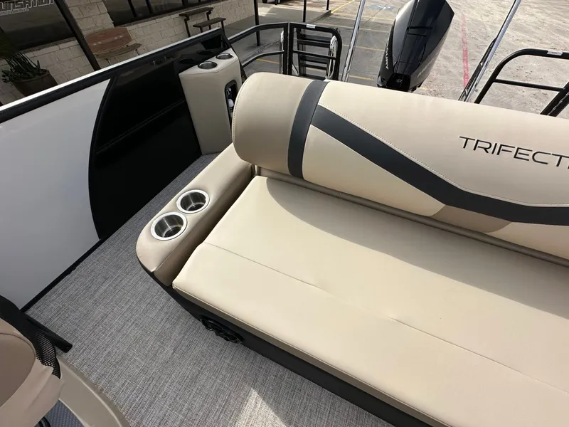 Slide: The Image of Interior of Trifecta 22 UL CS pontoon boat, model year 2026. - 20