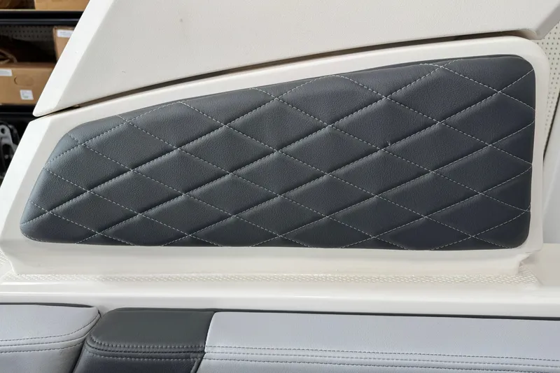 Slide: The Image of Quilted leather interior detail of 2026 Chaparral 270 OSX boat. - 37
