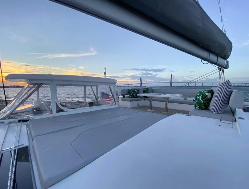 Slide: The Image of Leopard 50 Yacht 2020 at sunset on the sea. - 13
