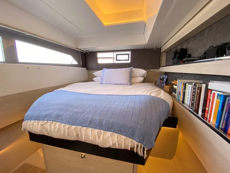 Slide: The Image of Luxurious bedroom on Leopard 50 yacht, 2020 model. - 21
