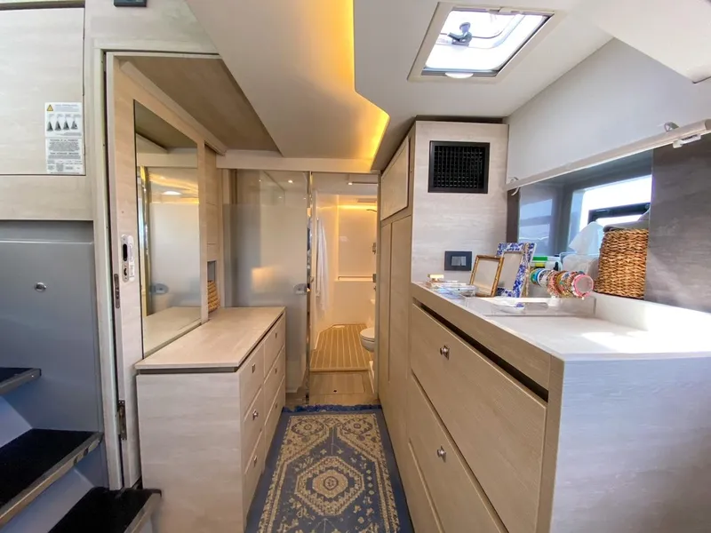 Slide: The Image of Interior of a Leopard 50 yacht, modern design, 2020 model. - 23