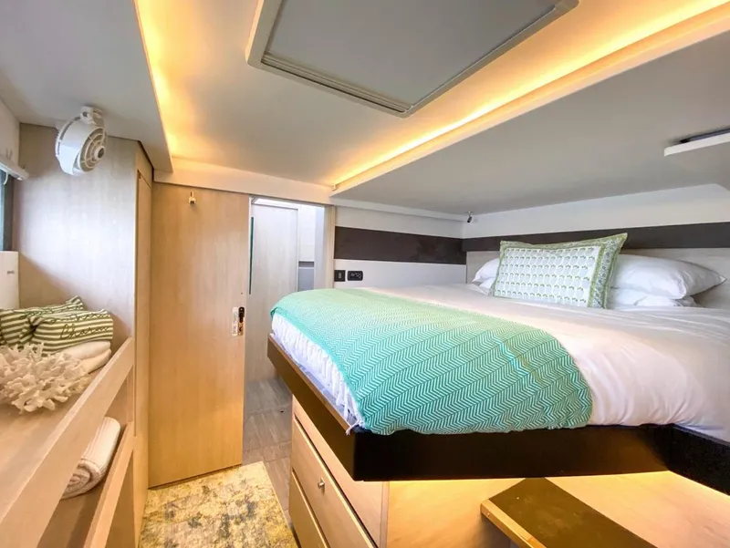 Slide: The Image of Interior of a Leopard 50 yacht, modern bedroom design, year 2020. - 32