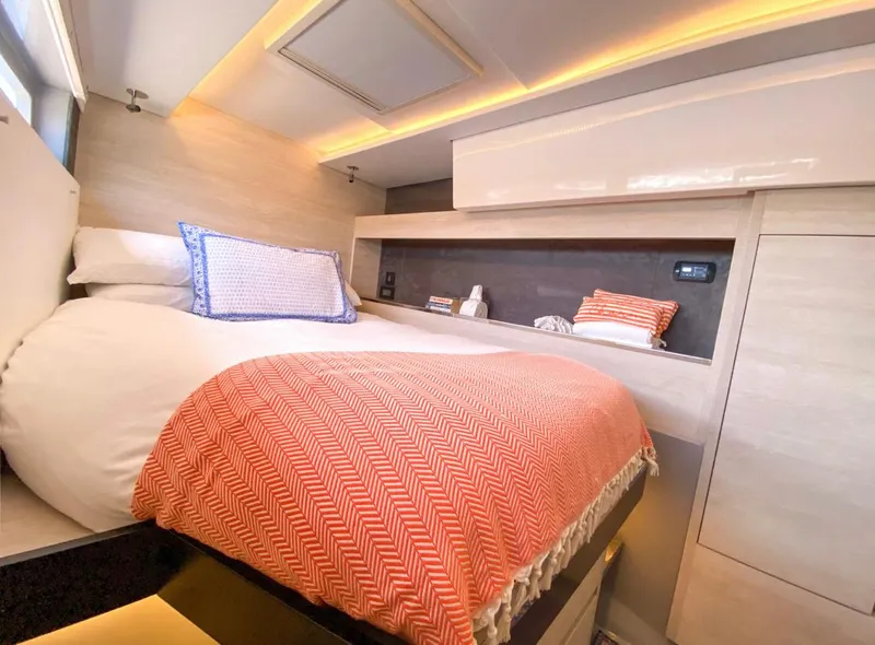 Slide: The Image of Luxurious bedroom in Leopard 50 yacht, 2020 model. - 35