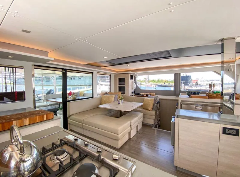 Slide: The Image of Interior of a modern Leopard 50 yacht, year 2020. - 40