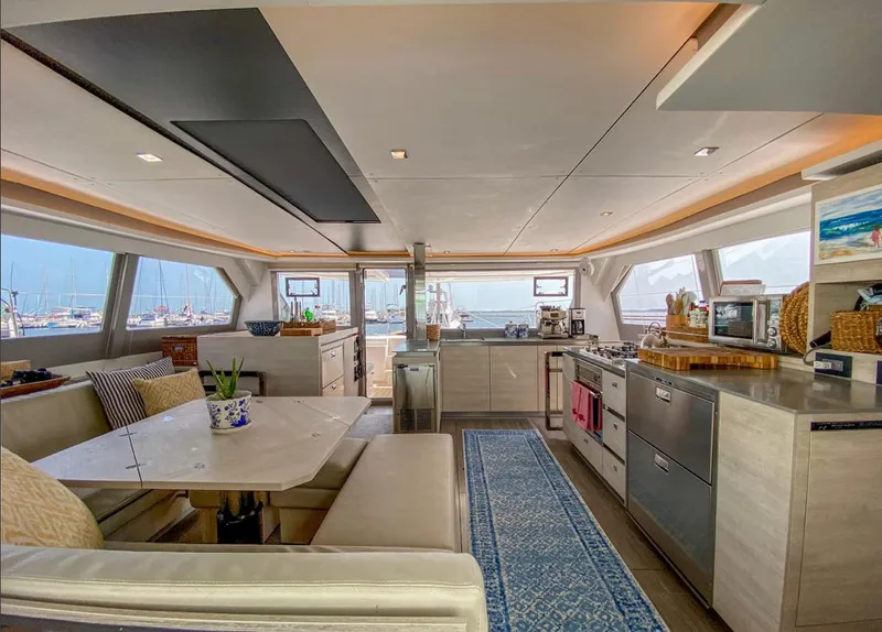 Slide: The Image of Interior of a 2020 Leopard 50 yacht, modern and spacious design. - 48