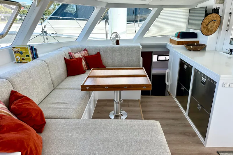 Slide: The Image of Luxurious interior of 2022 Balance 526 yacht with cozy seating and modern decor. - 14