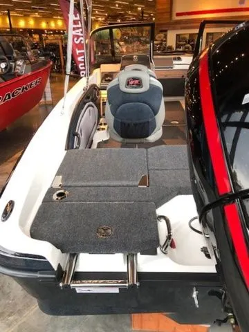 Slide: The Image of Interior view of 2026 Ranger 1850MS boat in showroom. - 6