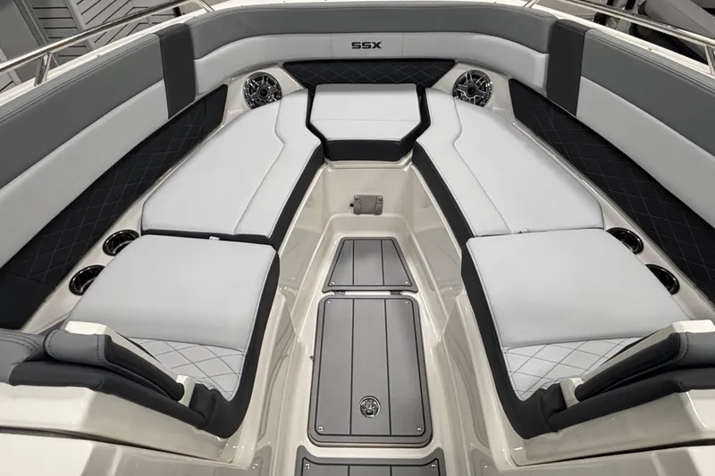 Slide: The Image of 2026 Chaparral SSX 30 boat interior with luxurious seating and modern design. - 23