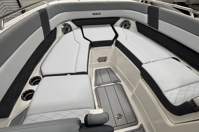 Slide: The Image of 2026 Chaparral SSX 30 boat interior with luxurious seating and modern design. - 25