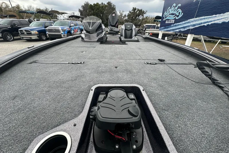 Slide: The Image of 2026 Ranger ALPHA 208 boat deck with seating and equipment, displayed at Holiday Marine. - 11