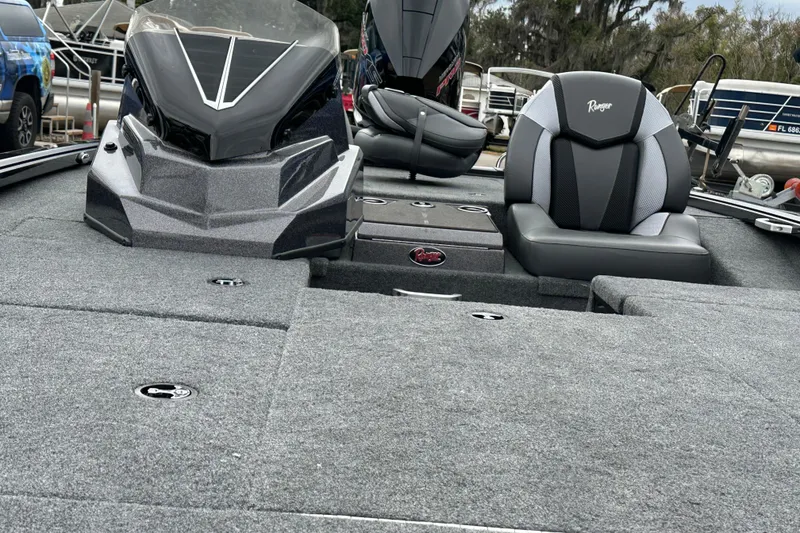 Slide: The Image of 2026 Ranger ALPHA 208 boat interior with sleek seating and modern design. - 17