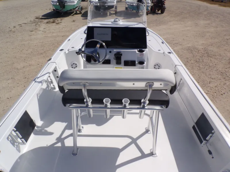 Slide: The Image of Interior view of 2026 Tidewater 2110BMT boat with helm console. - 24