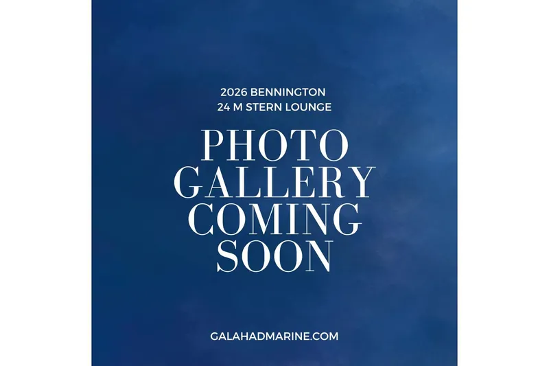 Slide: The Image of 2026 Bennington 24 M Stern Lounge photo gallery announcement, Galahad Marine. - 6