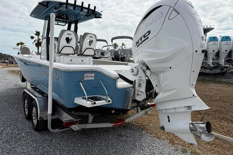 Slide: The Image of 2024 Sportsman Masters 267 Bay Boat with Yamaha engine on trailer. - 5