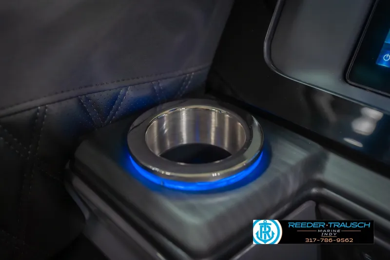 Slide: The Image of Illuminated cup holder in 2026 Bennington 27 RX boat interior. - 43
