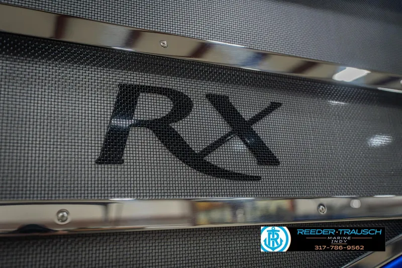 Slide: The Image of 2026 Bennington 27 RX boat logo with Reeder Trausch Marine contact details. - 53