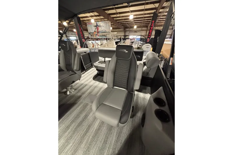Slide: The Image of 2026 Bennington 23 SSB SF boat interior with luxurious seating and modern design. - 9