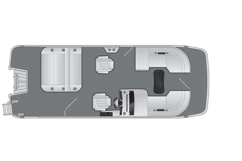 Slide: The Image of Manufacturer Provided Image: Top view layout of 2026 Bennington 22 M Swingback pontoon boat. - 18