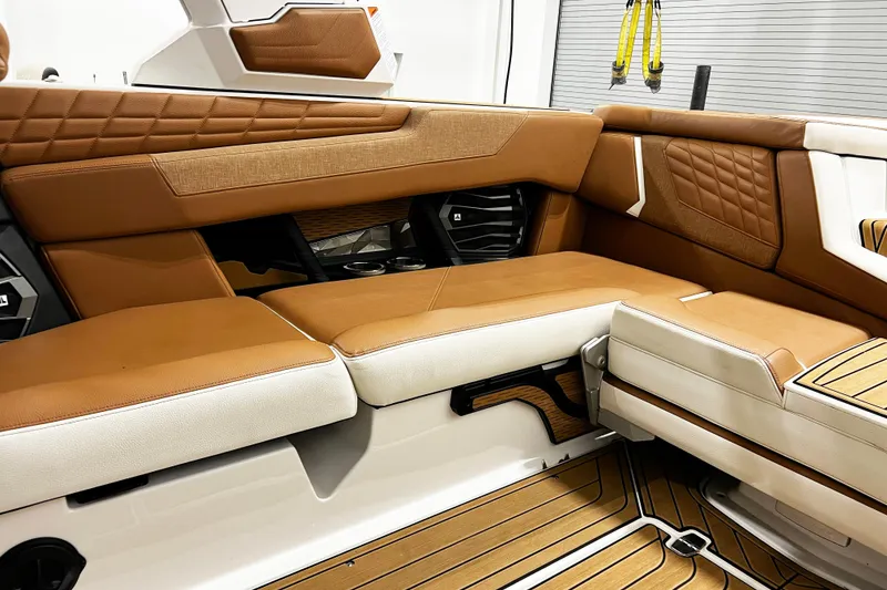 Slide: The Image of Luxurious interior seating of 2022 Nautique Super Air Nautique G23 boat. - 15