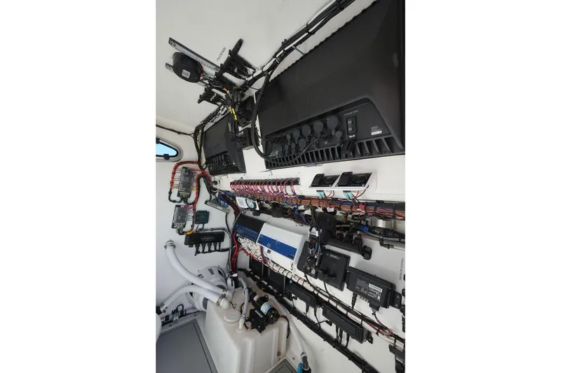 Slide: The Image of Electrical system of 2025 Renaissance Prowler 31 boat, showcasing wiring and components. - 6
