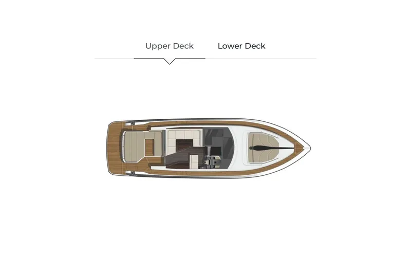 Slide: The Image of Upper deck layout of 2017 Galeon 445 HTS yacht, featuring seating and helm area. - 31