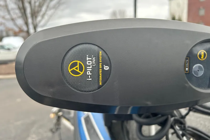 Slide: The Image of Close-up of i-Pilot Link GPS system on 2019 Nitro Z19 boat. - 2