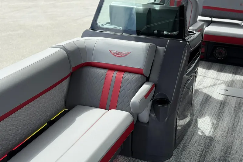 Slide: The Image of Luxurious interior of 2026 Bennington 26 M Center Swingback with stylish seating and modern design. - 21