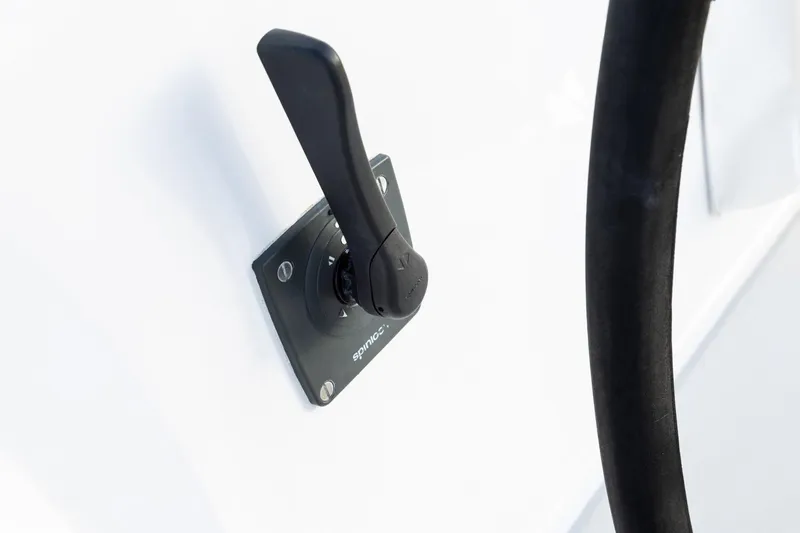 Slide: The Image of Close-up of a 2008 J Boats J/122 steering mechanism and control lever. - 15