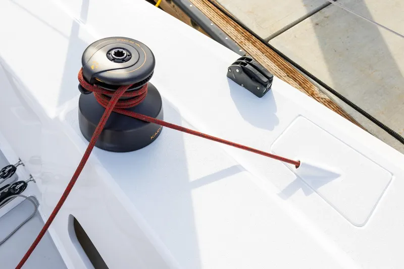 Slide: The Image of Winch and rope on 2008 J Boats J/122 sailboat deck. - 18