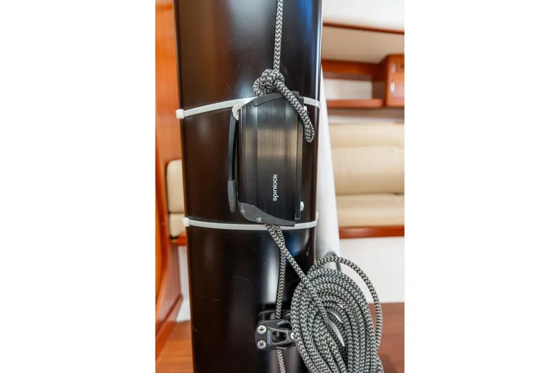 Slide: The Image of Interior of 2008 J Boats J/122 sailboat, featuring mast base and hydraulic system. - 25