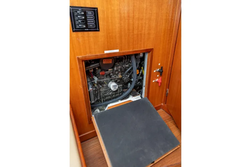 Slide: The Image of 2008 J Boats J/122 yacht bathroom with blue countertop and white fixtures. - 38