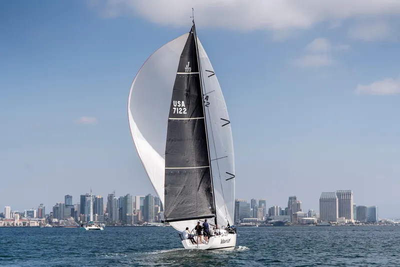 Slide: The Image of Sailing crew on 2008 J Boats J/122 "Warrior" yacht with black sails. - 49