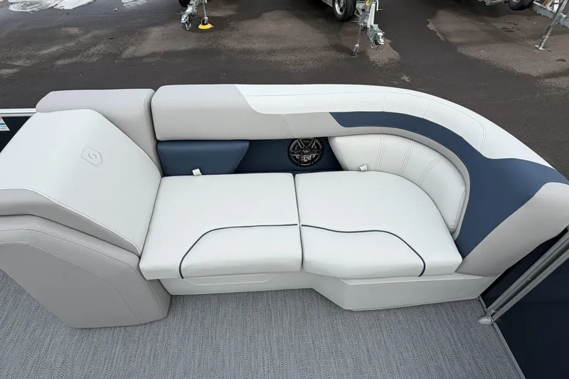 Slide: The Image of Luxurious seating on 2026 Godfrey Sweetwater 2086 C pontoon boat, featuring sleek design and comfort. - 11