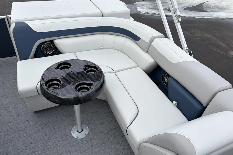 Slide: The Image of Luxurious seating area on 2026 Godfrey Sweetwater 2086 C pontoon boat with cupholders. - 19