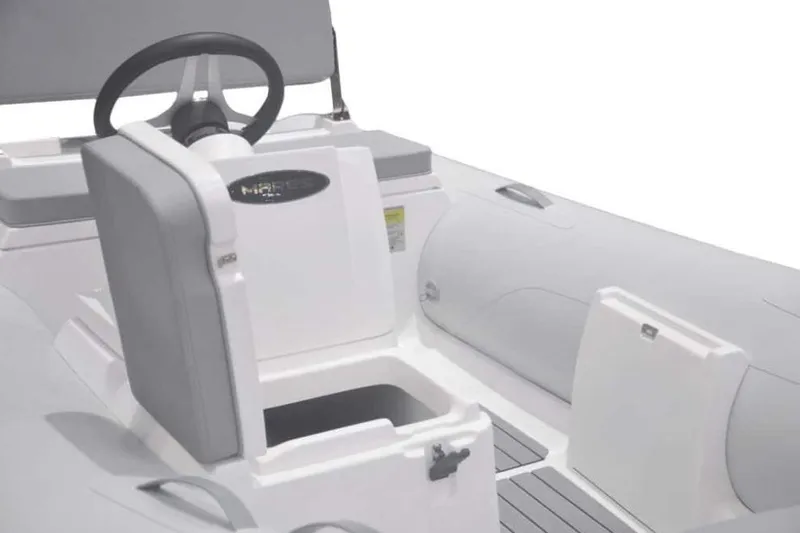 Slide: The Image of Interior of AB Inflatables Mares 12 VSX 2026 with steering console. - 6