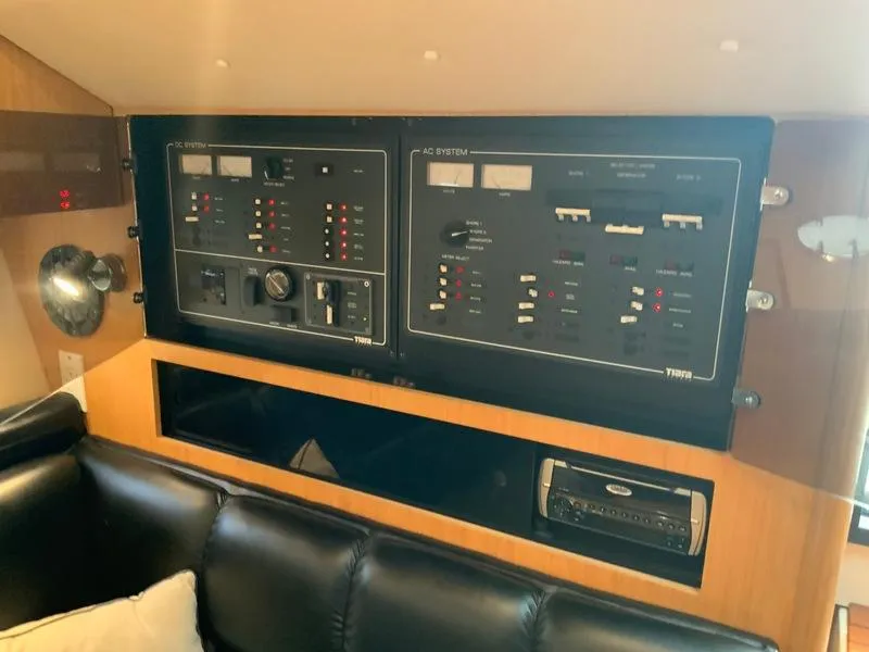 Slide: The Image of Interior view of 2002 Tiara Yachts 3500 Open with control panel. - 17