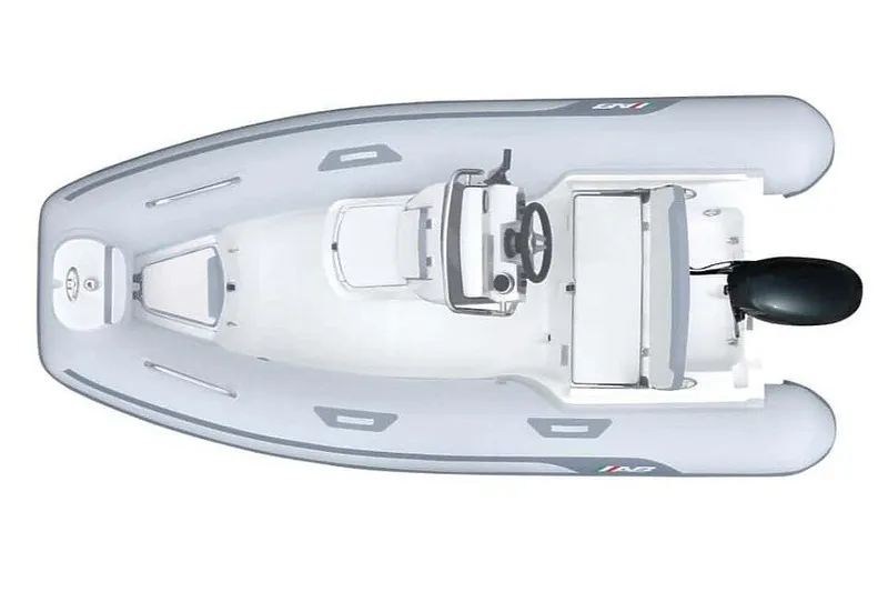 Slide: The Image of 2026 AB Inflatables Oceanus 13 VST with Yamaha 40HP, top view. - 9