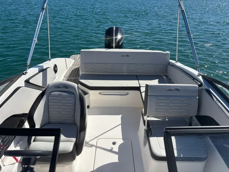 Slide: The Image of Interior of 2024 Sea Ray SPX 210 Outboard on the water. - 10