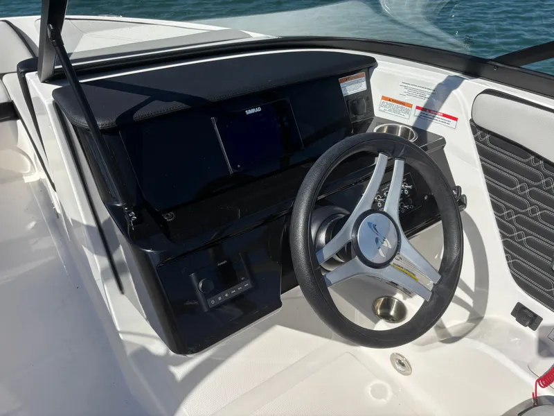 Slide: The Image of Steering wheel of 2024 Sea Ray SPX 210 Outboard boat. - 35