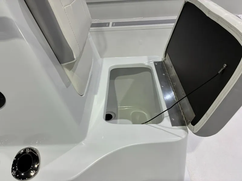 Slide: The Image of Open storage compartment in G3 Bay 20 boat, 2026 model. - 10