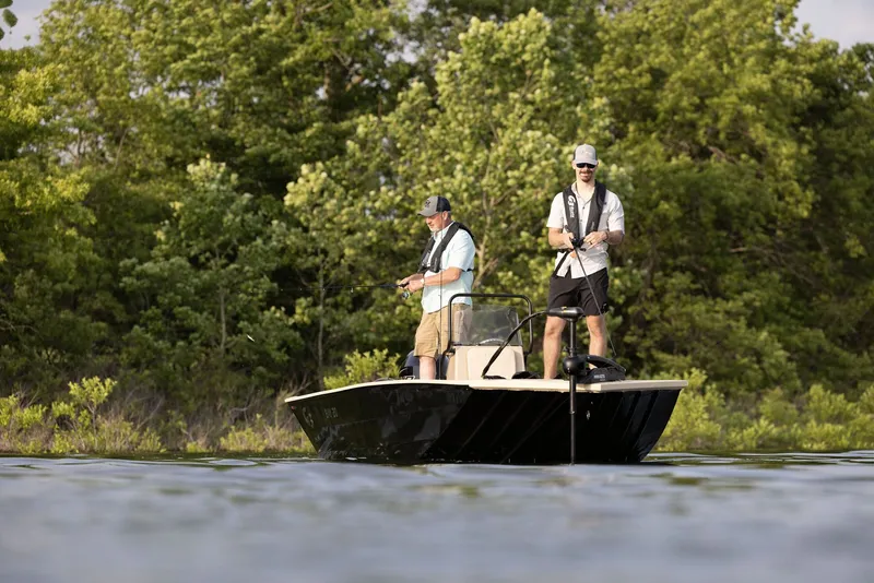 Slide: The Image of Two men fishing on a G3 Bay 20 boat, 2026 model. - 26