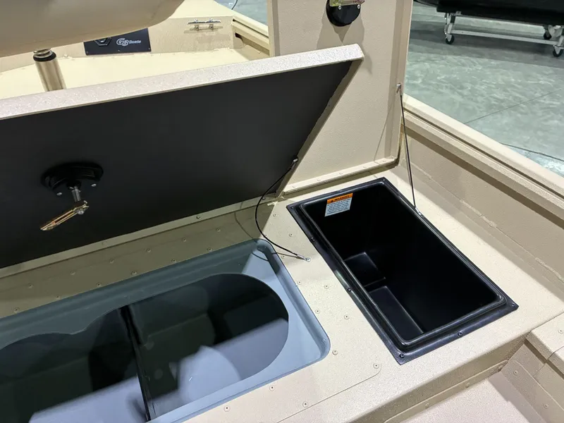 Slide: The Image of Open compartments in G3 Bay 17 boat, 2026 model. - 12