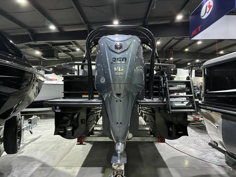 Slide: The Image of SunCatcher Elite 326 SL 2026 with powerful outboard motor. - 3