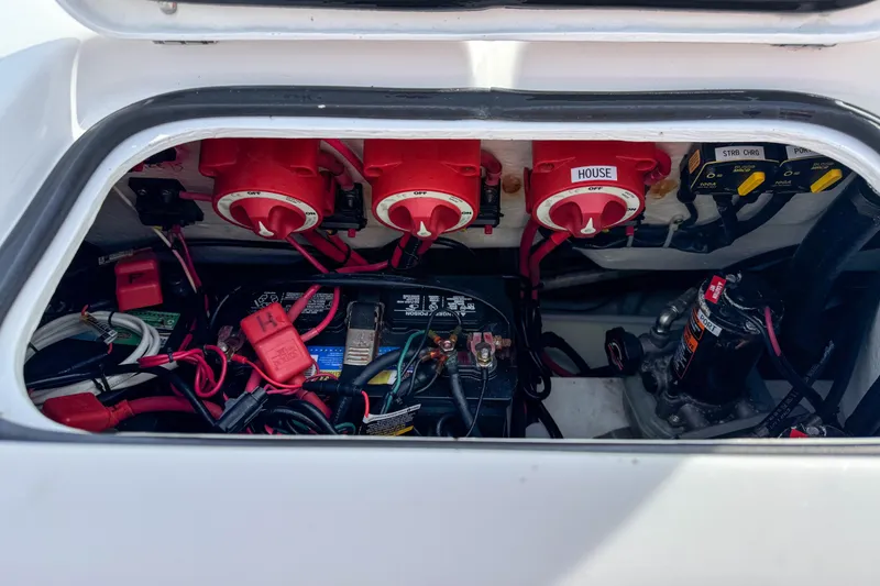 Slide: The Image of 2021 Cape Horn 31 T boat with Yamaha 300 engines, featuring a clean deck layout. - 25