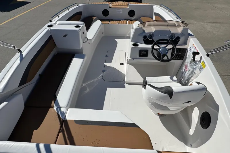 Slide: The Image of Interior view of Starcraft SVX 171 OB boat, model year 2026. - 14