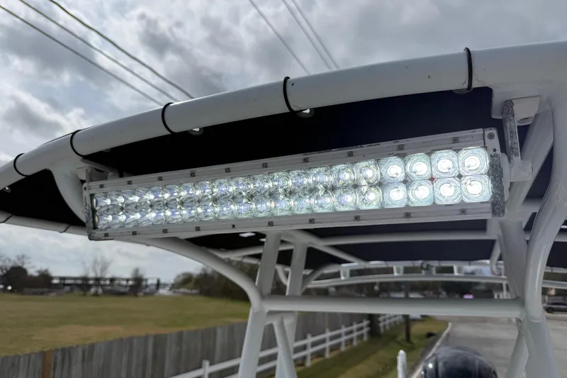 Slide: The Image of 2020 Blazer Bay 2420 GTS boat with LED light bar on T-top. - 19