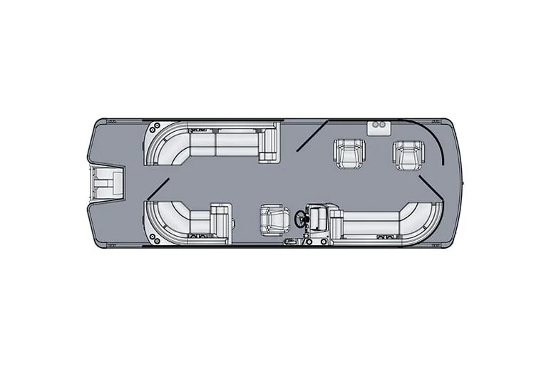 Slide: The Image of Manufacturer Provided Image: 2025 Harris Sunliner 230 boat floor plan with seating and helm layout. - 10