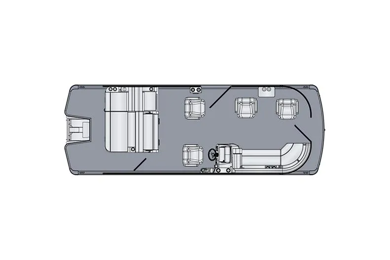 Slide: The Image of Manufacturer Provided Image: Floor plan of 2025 Harris Sunliner 230 pontoon boat, showcasing seating and layout. - 4