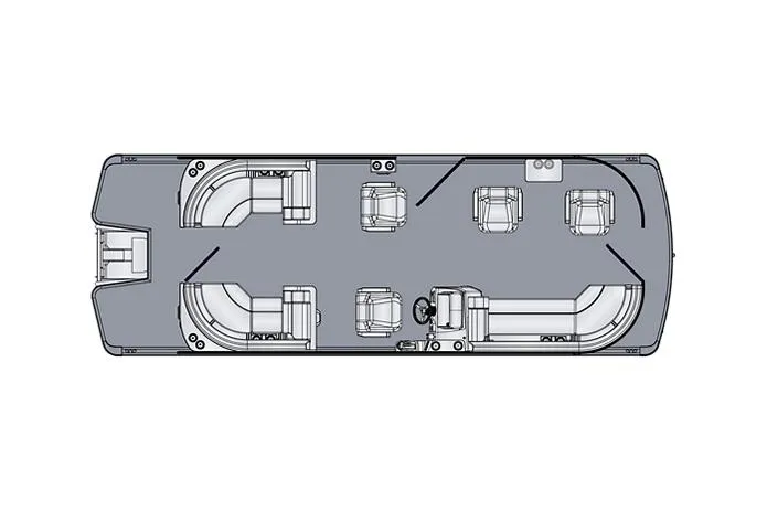 Slide: The Image of Manufacturer Provided Image: Floor plan of 2025 Harris Sunliner 230 pontoon boat, featuring spacious seating layout. - 8