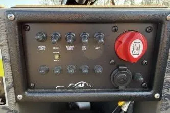 Slide: The Image of Control panel of 2026 Gator Tail 1854 Extreme boat with switches and ignition. - 14